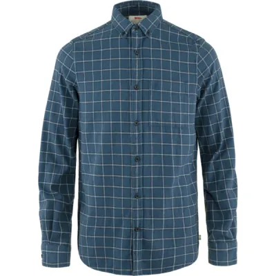 Fjällräven Övik Flannel Shirt M - Indigo Blue-flint Grey - Miehet - L - Partioaitta, kuva 1 / 1