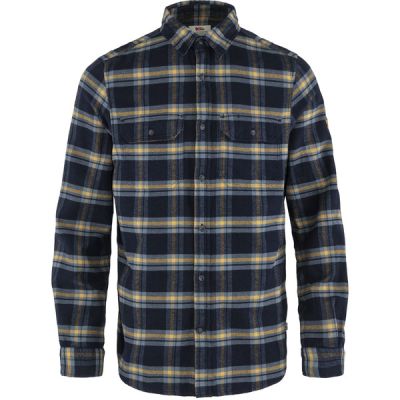 Fjällräven Övik Heavy Flannel Shirt M - Dark Navy-buckwheat Brown - Miehet - XXL - Partioaitta