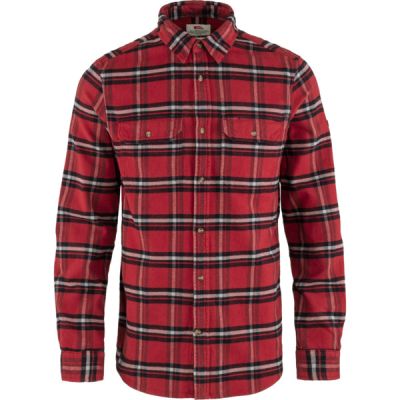 Fjällräven Övik Heavy Flannel Shirt M - Red Oak-fog - Miehet - M - Partioaitta