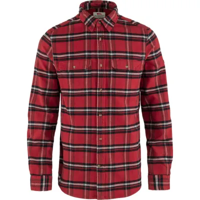 Fjällräven Övik Heavy Flannel Shirt M - Red Oak-fog - Miehet - M - Partioaitta, kuva 1 / 1