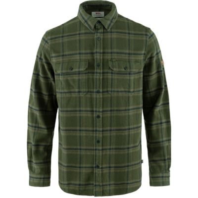 Fjällräven Övik Heavy Flannel Shirt M - Deep Forest-laurel Green - Miehet - L - Partioaitta