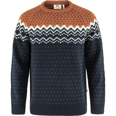 Fjällräven Övik Knit Sweater M - Dark Navy-terracotta Brown - Miehet - XL - Partioaitta