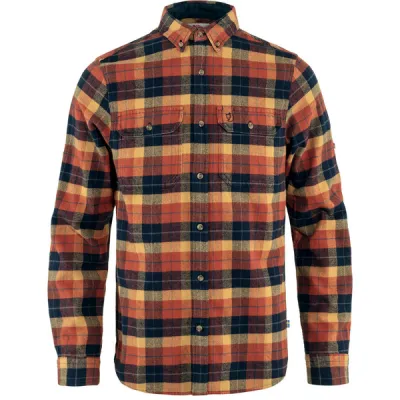 Fjällräven Singi Heavy Flannel Shirt M - Autumn Leaf-dark Navy - Miehet - L - Partioaitta, kuva 1 / 1
