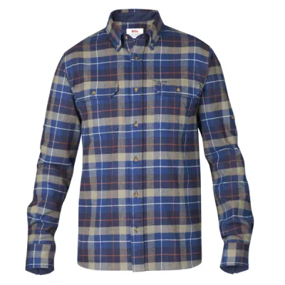 Fjällräven Singi Heavy Flannel Shirt M - Navy - Miehet - M - Partioaitta, kuva 1 / 1