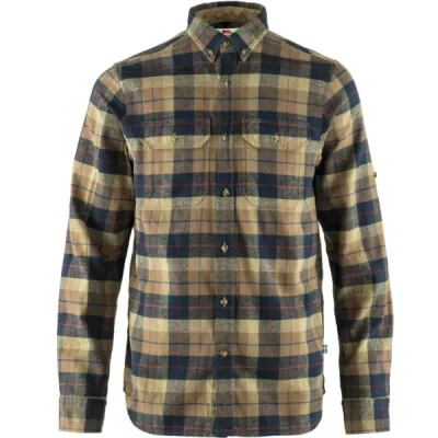 Fjällräven Singi Heavy Flannel Shirt M - Dark Sand - Miehet - XL - Partioaitta, kuva 1 / 1