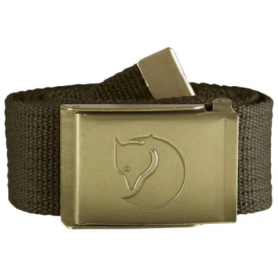 Fjällräven Canvas Brass Belt 4 Cm - Dark Olive - Unisex - OneSize - Partioaitta, kuva 1 / 1