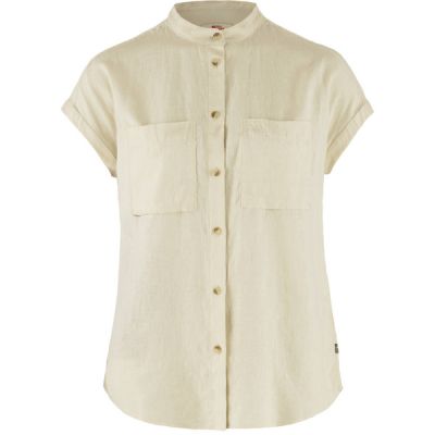 Fjällräven Övik Hemp Shirt Ss W - Chalk White - Naiset - M - Partioaitta