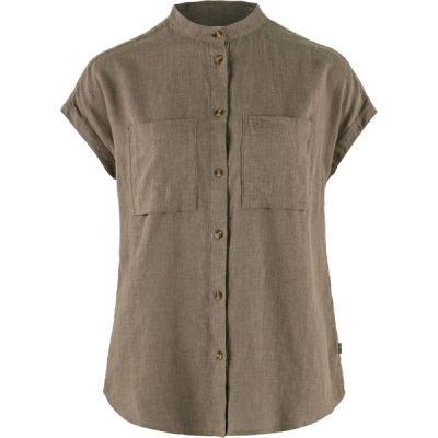Fjällräven Övik Hemp Shirt Ss W - Suede Brown - Naiset - M - Partioaitta