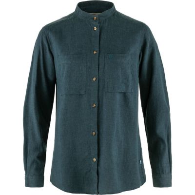 Fjällräven Övik Hemp Shirt Ls W - Mountain Blue - Naiset - S - Partioaitta
