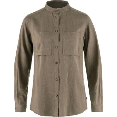 Fjällräven Övik Hemp Shirt Ls W - Suede Brown - Naiset - XXS - Partioaitta, kuva 1 / 1