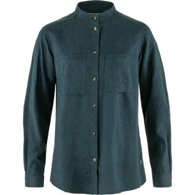 Fjällräven Övik Hemp Shirt Ls W - Mountain Blue - Naiset - XL - Partioaitta, kuva 1 / 1