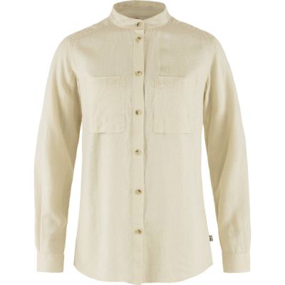 Fjällräven Övik Hemp Shirt Ls W - Chalk White - Naiset - XXS - Partioaitta