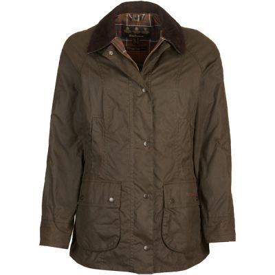 Barbour Classic Beadnell Wax Jacket - Olive - Naiset - 14 - Partioaitta