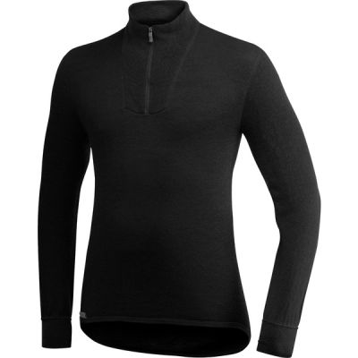 Woolpower Zip Turtleneck 400 - Black - Unisex - XS - Partioaitta