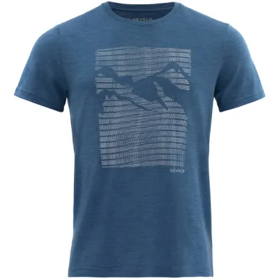 Devold Havtåka Merino 150 Tee Man - Blue Melange - Miehet - L - Partioaitta, kuva 1 / 1