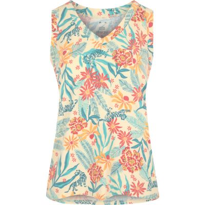Sherpa Neha V-neck Tank - Peetho Tiger Floral - Naiset - L - Partioaitta