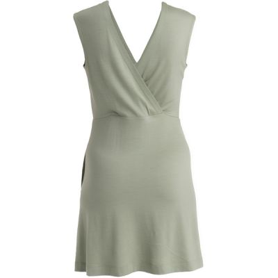 Icebreaker Women Merino 200 Granary Sleeveless V Neck Dress - Lichen - Naiset - L - Partioaitta
