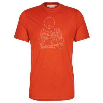 Icebreaker Men Merino 150 Tech Lite Iii Ss Tee Sunset Camp - Molten - Miehet - XL - Partioaitta