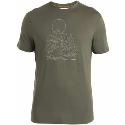 Icebreaker Men Merino 150 Tech Lite Iii Ss Tee Sunset Camp - Loden - Miehet - M - Partioaitta, kuva 1 / 1