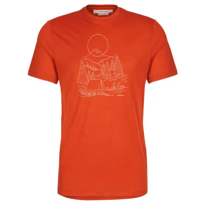 Icebreaker Men Merino 150 Tech Lite Iii Ss Tee Sunset Camp - Molten - Miehet - M - Partioaitta, kuva 1 / 1