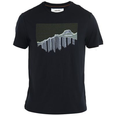Icebreaker Men Merino 150 Tech Lite Iii Ss Tee Pinnacle Grid - Black - Miehet - M - Partioaitta