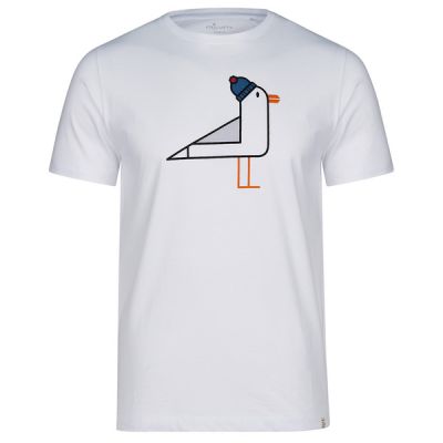 FRILUFTS Lakhiri Printed T-shirt - Bright White Seagull Classic - Miehet - S - Partioaitta