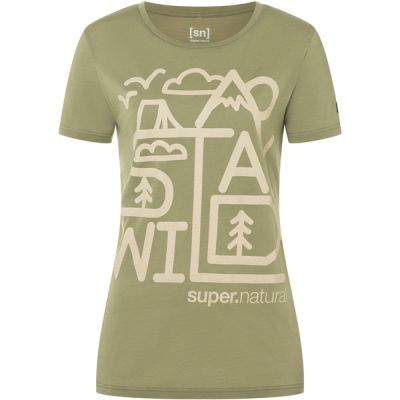 Supernatural W Stay Wild Tee - Aloe/semolina - Naiset - M - Partioaitta | Alk. 79,95 €