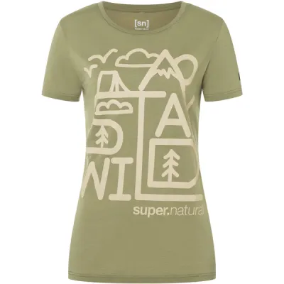 Supernatural W Stay Wild Tee - Aloe/semolina - Naiset - L - Partioaitta