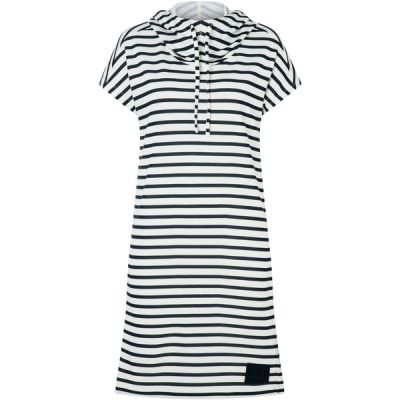 Supernatural W Funnel Stripe Bio Dress - Fresh White/navy Stripe - Naiset - M - Partioaitta