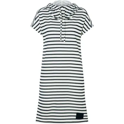 Supernatural W Funnel Stripe Bio Dress - Fresh White/navy Stripe - Naiset - M - Partioaitta, kuva 1 / 1