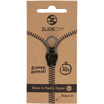 Zlideon Metal & Plastic Zipper Xl - Black - OneSize - Partioaitta