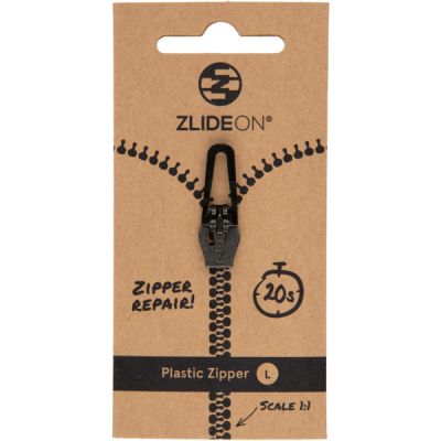 Zlideon Plastic Zipper L - Black - OneSize - Partioaitta