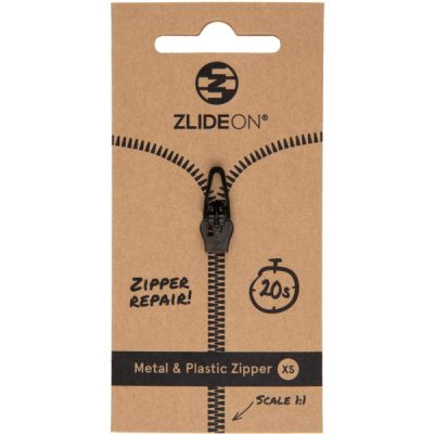 Zlideon Metal & Plastic Zipper Xs - Black - OneSize - Partioaitta