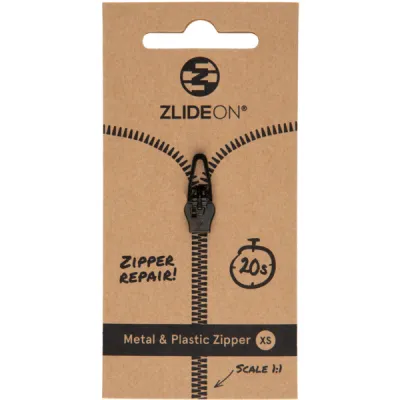 Zlideon Metal & Plastic Zipper Xs - Black - OneSize - Partioaitta