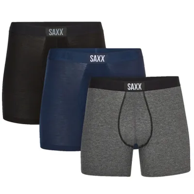 SAXX Vibe Super Soft Bb 3pk - Black/grey/blue - Miehet - S - Partioaitta