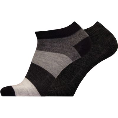 Sukkamestarit Merinovillasukat Sneaker 2-pack - Multiraita Harmaa - Unisex - 35-38 - Partioaitta