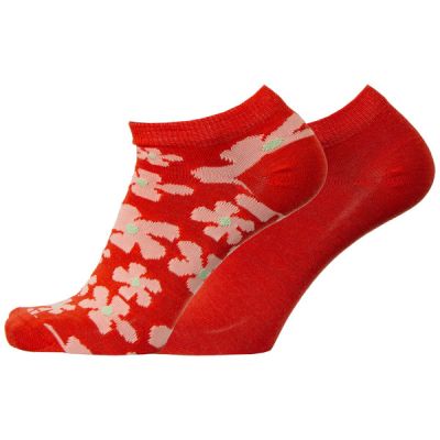 Sukkamestarit Merinovillasukat Sneaker 2-pack - Kukka Orange Red - Unisex - 35-38 - Partioaitta