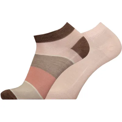 Sukkamestarit Merinovillasukat Sneaker 2-pack - Multiraita Leveä Ja Ohut Hiekk - Unisex - 39-42 - Partioaitta, kuva 1 / 1
