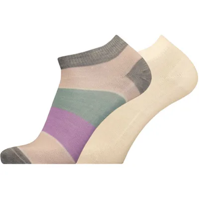 Sukkamestarit Merinovillasukat Sneaker 2-pack - Multiraita Leveä Ja Ohut Paste - Unisex - 35-38 - Partioaitta, kuva 1 / 1