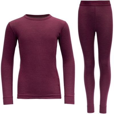 Devold Outdoor Wool Set Kid - Beetroot - Lapset - 10 - Partioaitta