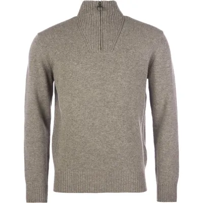 Barbour Essential Lambswool Half Zip Sweater - Dk Stone - Miehet - M - Partioaitta, kuva 1 / 1