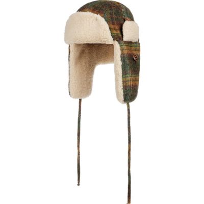 Stetson Bomber Cap Wool Check - Green/dark Orange - Unisex - L - Partioaitta