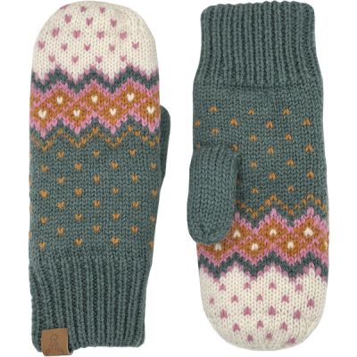 Hofler Iisa Fairisle Mitten - Mallard Green - Unisex - 9 - Partioaitta