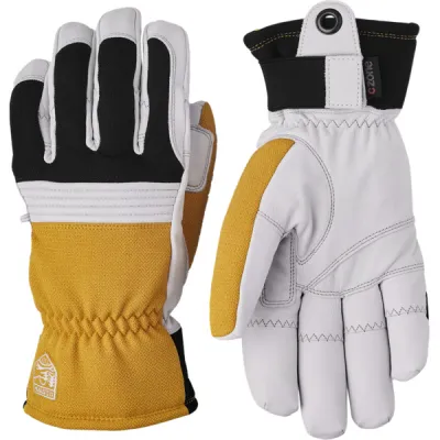 Hestra Couloir - 5 Finger - Mustard/offwhite - Unisex - 10 - Partioaitta