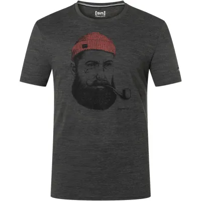 Supernatural M Sn Sailor Tee - Pirate Grey Melange/jet Black/ - Miehet - L - Partioaitta, kuva 1 / 1