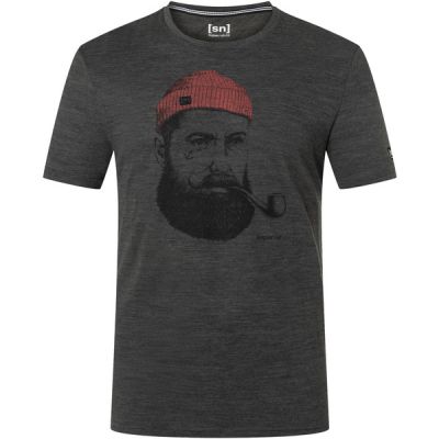 Supernatural M Sn Sailor Tee - Pirate Grey Melange/jet Black/ - Miehet - M - Partioaitta