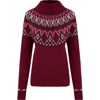 Sherpa Indu Eco Mock Neck - Beet Red - Naiset - S - Partioaitta