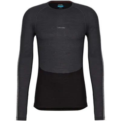 Icebreaker M 125 Zoneknit Ls Crewe - Jet Hthr/black/metro Hthr/colo - Miehet - M - Partioaitta, kuva 1 / 1