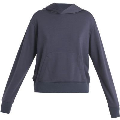 Icebreaker W Merino Crush Ii Ls Hoodie - Graphite - Naiset - S - Partioaitta