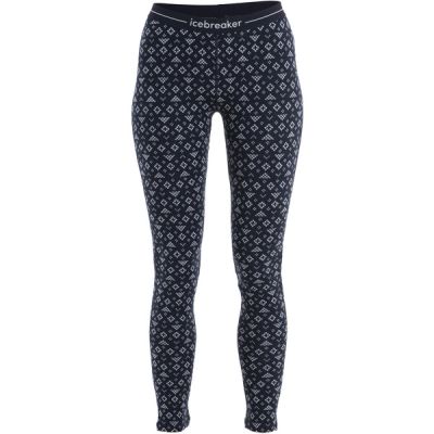 Icebreaker W Merino 260 Vertex Leggings First Snow - Midnight Navy/snow/j - Naiset - XL - Partioaitta